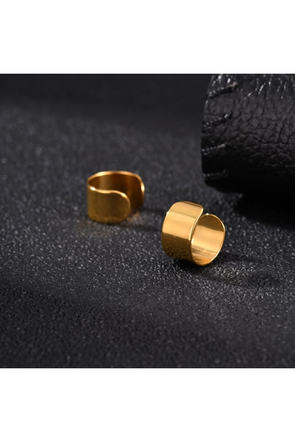 Gold Stainless Steel U Shape Clip On Ear Cuff Earrings for Men, No Piercing, Gift for Birthday