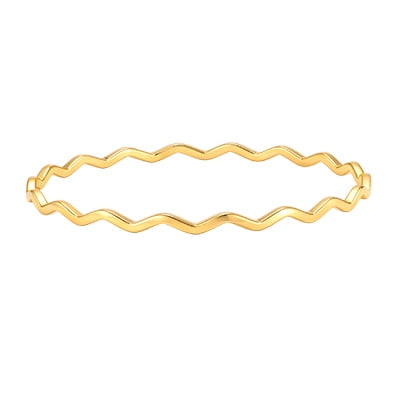 VNOX Gold Stainless Steel Wave Bangle Bracelet, Minimalist Cuff Jewelry Gift for Women