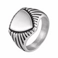 thumbnail image 1 of VNOX Men's Brushed Triangle Signet Ring Stainless Steel Silver Tone Geometric Biker Ring Size 10, Ideal Gift for Him, 1 of 7