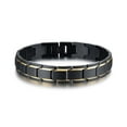 thumbnail image 1 of VNOX Men's Two-Tone Black & Glod Stainless Steel Link Bracelet - Elegant Square Chain Wristband, Adjustable Personalized Jewelry Gift for Dad, 1 of 5