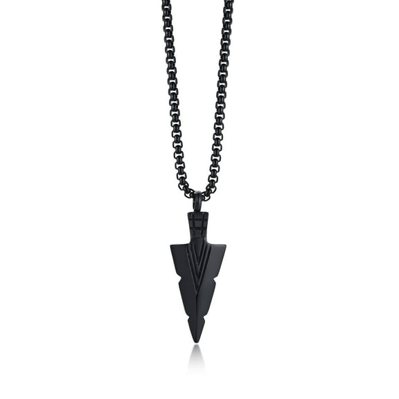 VNOX Mens Urn Necklace for Ashes,Stainless Steel Tribal Spearpoint Arrowhead Memorial Cremation Pendant,Bereavement Keepsakes Jewelry with 24Inches Box Chain