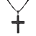 thumbnail image 1 of VNOX Mens Wooden Cross Necklace, Handmade Real Ebony Wood Cross Pendant for Men, Christian Crucifix Cross Necklace for Men, 24 Inch Stainless Steel Box Chain, 1 of 5