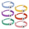 thumbnail image 1 of VNOX Multicolor Christian Cross Rope Bracelet, Adjustable Sliding Knot Jewelry for Teens and Adults, 1 of 6