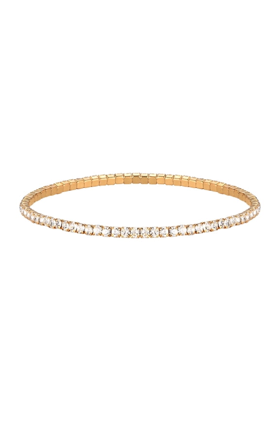 Round Cut - Cubic Zirconia - Birthstone Tennis Bracelet Eternity Design - Gold Plating, Female, Adult