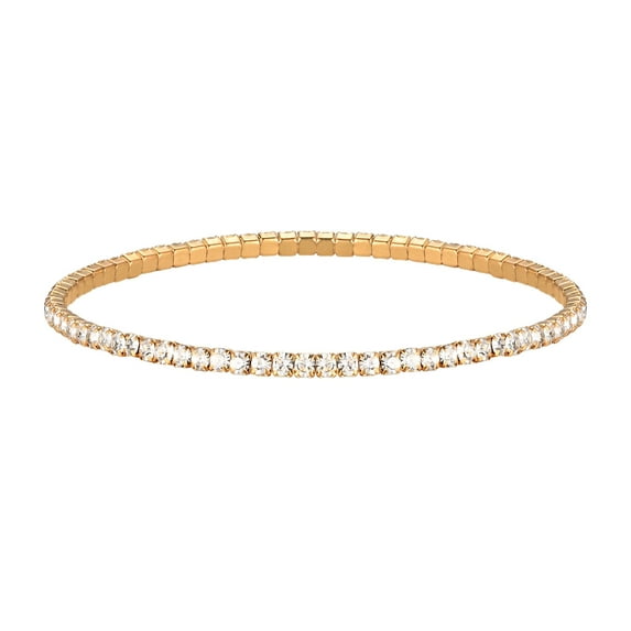 VNOX Round Cut - Cubic Zirconia - Birthstone Tennis Bracelet Eternity Design - Gold Plating, Female, Adult