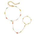 thumbnail image 1 of VNOX Stainless Steel Gold Tone Faceted Bead Finger Chain Bracelet for Anniversary Gift, 1 of 6