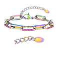 thumbnail image 1 of VNOX Stainless Steel Rainbow Colors Chain Bracelet for Men Women,Thin Cuban Link Chain Paperclip Handmade Bracelet,Simple Delicate Minimalist Jewelry Bracelet 6.5+2Inch, 1 of 6