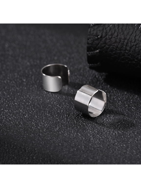Stainless Steel U Shape Silver Ear Cuff Clip Earrings for Men, No Piercing, Gift for Daily Wear