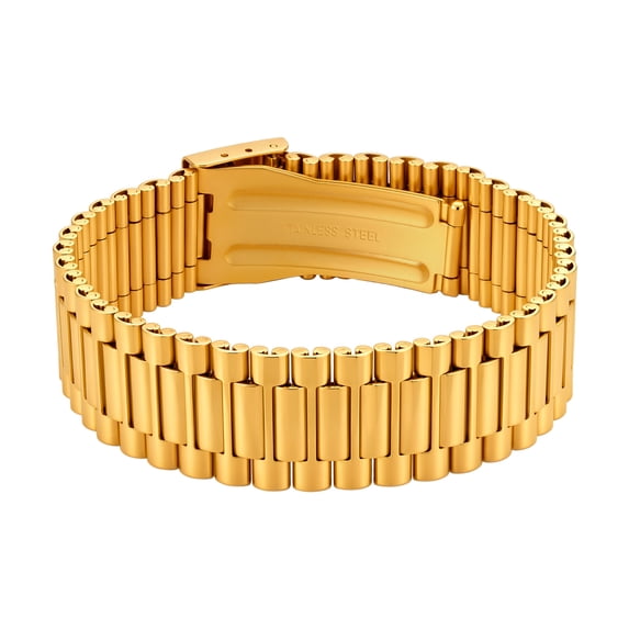 VNOX Stainless Steel Watch Band Link Bracelet for Men, Silver or Gold Gift Jewelry