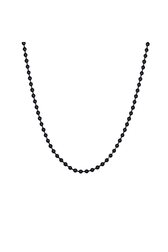 Tag Chain Necklace - Stainless Steel Military Tag Chain for Men Women Bead Ball Necklace 24-28 Inches