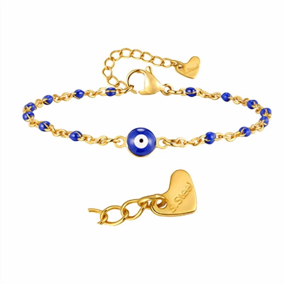 VNOX Vintage Evil Eye for Women Men Hand Jewelry Colorful Enamelledlink Cable Chain Bracelets Anklet Gift