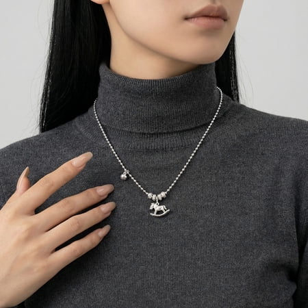 VNOX Vnox Classic Stainless Steel Necklace, Silver Color, Adjustable Length, Hypoallergenic, Durable, Tarnish Resistant for Women, Casual Daily Fashion Jewelry