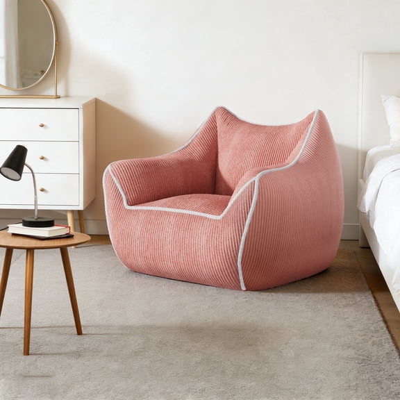 Palifte Bean Bag Chair for Adults, Kids Chairs for Bedroom with Hand and Back Support, 24" x 26.4" x 21.3" Pink