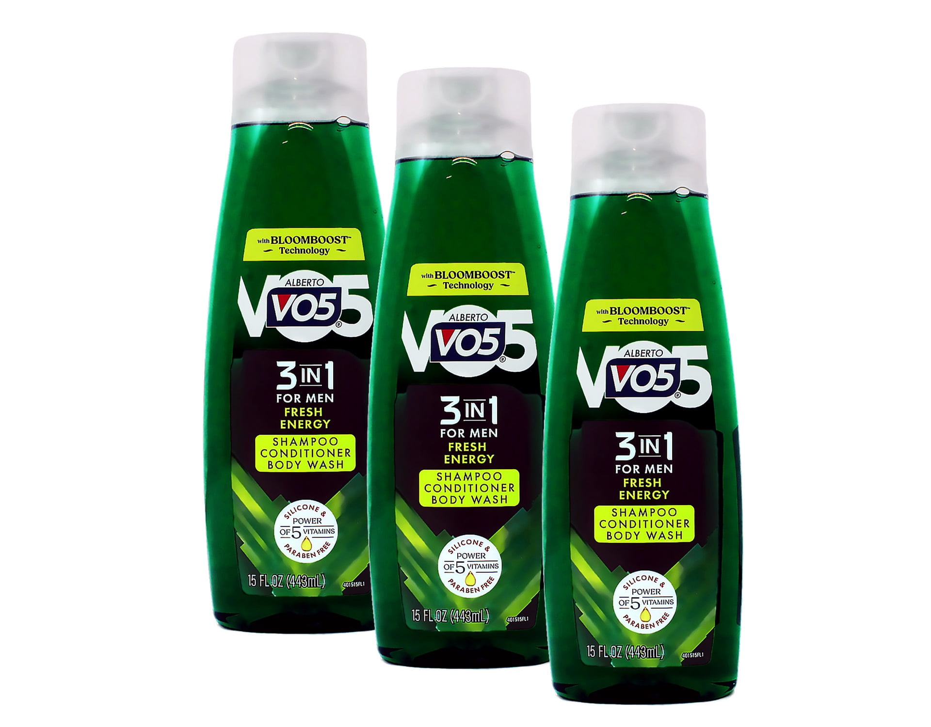 VO5 Alberto Men's 3-in-1 Shampoo Conditioner Body Wash, Fresh