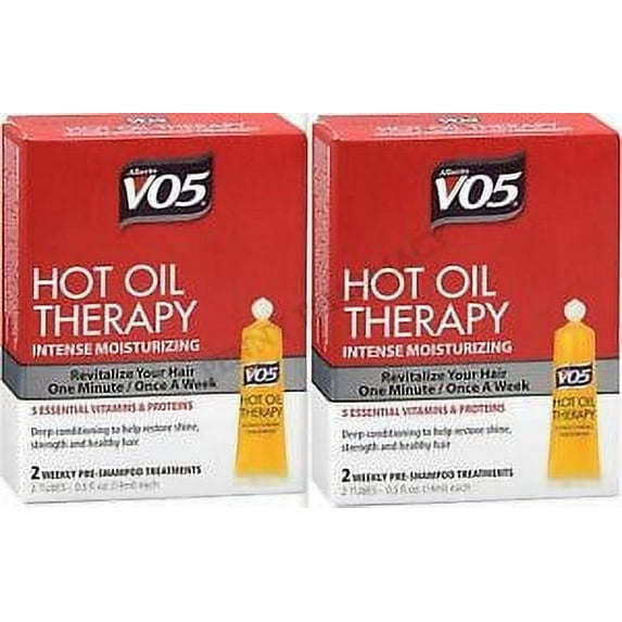 VO5 Hot Oil Therapy - Once Weekly Treatment 2 ct ( 2 boxes ) NEW LOOK!