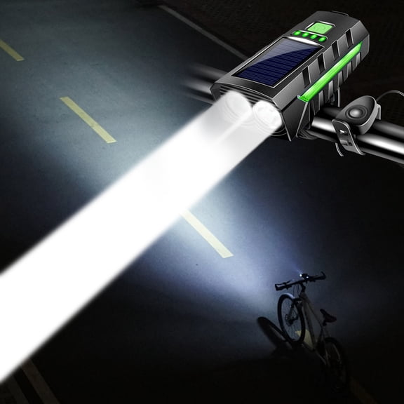 VOAVEKE Bike Lights For Night Riding,Bicycle Light,Bicycle Lights Front Lights Horn Lights Solar Powered Charging Strong Light Flashlight Night Cycling Light Equipment
