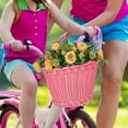 thumbnail image 1 of VOAVEKE Car Organization, Car Accessories, Kid's Front Handlebar Bike Basket Material Hand Woven Bicycle Basket Detachable, 1 of 5
