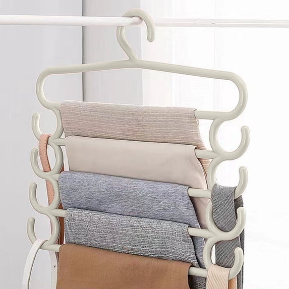 VOAVEKE Closet Organizer, Storage Bins, Trouser Rack 5 Tier Hanger Closet Hanging Pants Special Hanger Home Pants Clip Pants Multi Layer Multifunctional Pants Hanging Storage