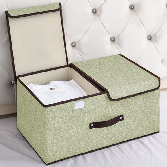 VOAVEKE Closet Storage Bags,Closet Organizers And Storage,Storage Boxes With Double Lids And Handles- Foldable Linen Storage Bins Organizer Clothes Baskets Rectangu With Removable Divider
