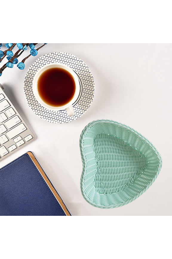 Desk Organizer, Pantry Organizers and Storage, Heart Shaped Remote Control Wedding Candy Box Plastic Basket Jewellery Desktop Storage Basket Rattan Storage Basket Woven Woven Basket