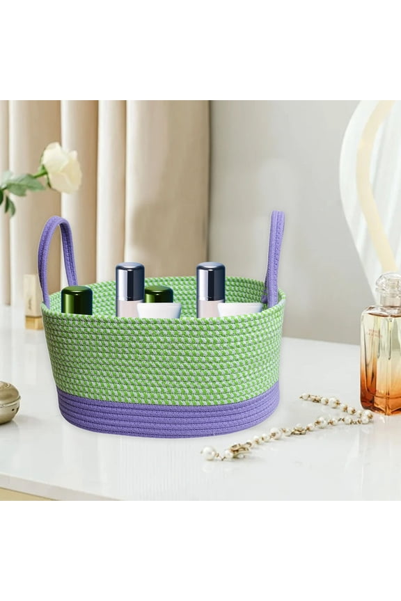 Desk Organizer, Pantry Organizers and Storage, Desktop Storage Basket Woven Storage Basket Cotton Thread Storage Basket