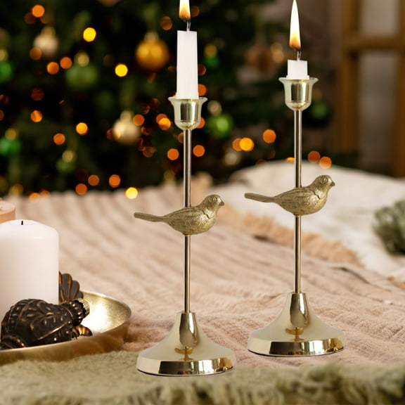 VOAVEKE Easter Decorations, Valentines Decorations, Bird Candle Holders Candlestick Thicker Metal Candle Sticks Set For Wedding Christmas Party Dining Table Table Centerpiece Decor
