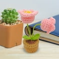 thumbnail image 1 of VOAVEKE Easter Decorations, Valentines Decorations, Handmades Knitted Flowers Woven Potted Flowers, Rose Crochets, Self-made Simulated Flower Office Decorations, Finished Wool Products, 1 of 3
