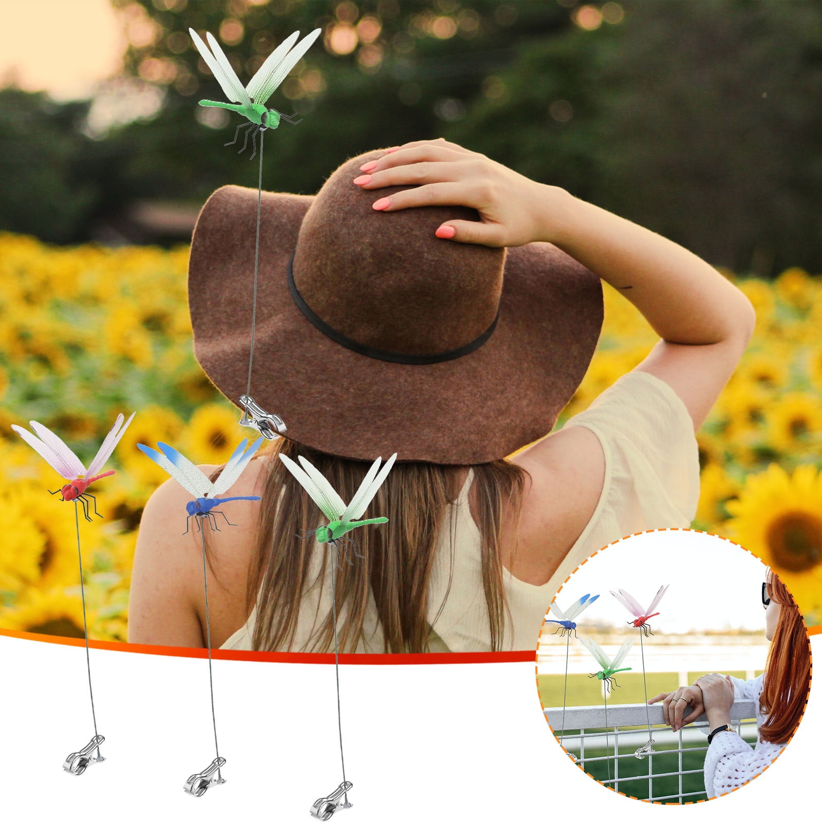 VOAVEKE Garden Decor For Outside,3pc Fake Clip Corrode Natural Concept