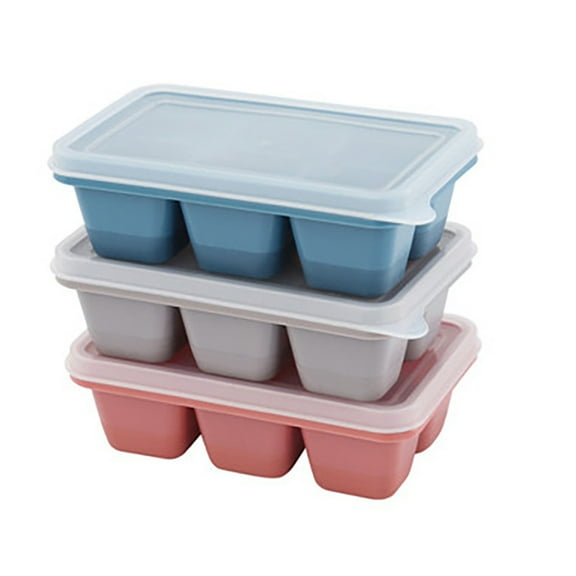 VOAVEKE Ice Trays For Freezer,Ice Tray With Lid,3PCS Fruit Ice Tray Mould With Lid Home DIY Ice Cream Mould Summer