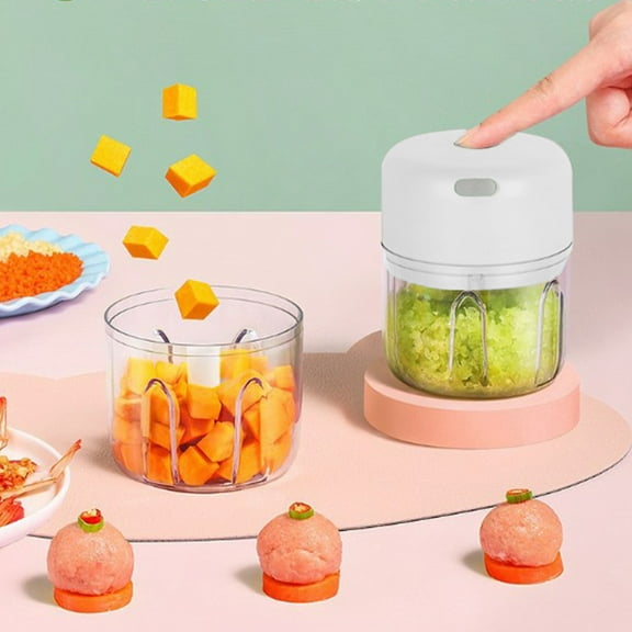 VOAVEKE Kitchen Gadgets,Electric Crusher Portable Mini Food Processor Wireless Vegetable Masher With USB Charging Rainproof Garlic Masher For Ice Cubes Spices 250ML