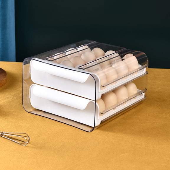 VOAVEKE Kitchen Storage Containers,Food Storage Kitchen,Drawer-type Eggs Storage Box Eggs Organizer Kitchen Thickened Large-capacity Eggs Tray