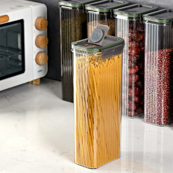 VOAVEKE Pantry Organizers and Storage, Closet Organizers and Storage, Airtight Cereal Storage Container With Lids Clear Airtight Kitchen Food Storage Container For Grain Sugar Flour Rice Nut Snacks