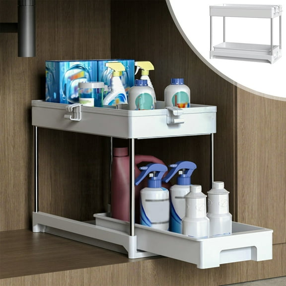 VOAVEKE Pantry Organizers and Storage, Closet Organizers and Storage, Double Sink Shelf Floor Pull Out Kitchen Cabinet Storage Pull Out Crosss Border Spice Shelf