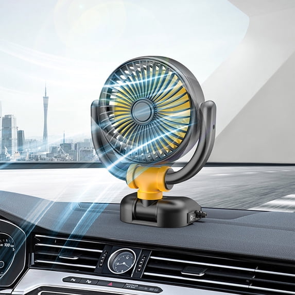 VOAVEKE Small Fan,Fans Small Wired Car Mounted Fan Practical For Car Interior Three-way Folding With Large Angle And Strong Wind Power