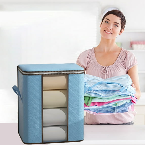 VOAVEKE Storage Bags For Clothes,Clothes Storage Container,Household Laundry Bag Toy Bag Laundry Basket Quilt Storage Bag Suitable For Bedroom Living Room Dormitory Capacity 70L