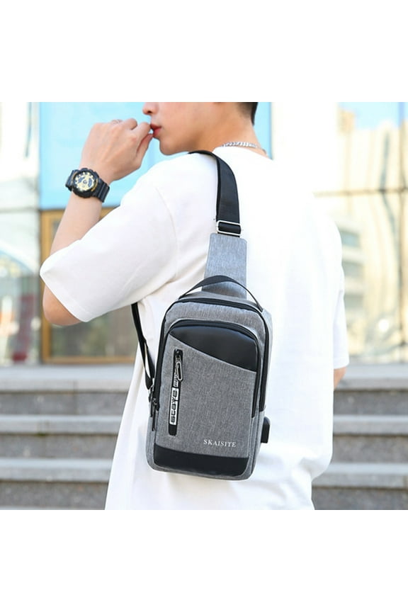 Storage Bags,Storage And Organization,Shoulder Strap Bag Messenger Backpack With USB Hole Shoulder Strap Backpack Hiking Backpack Multipurpose Messenger Chest Bag