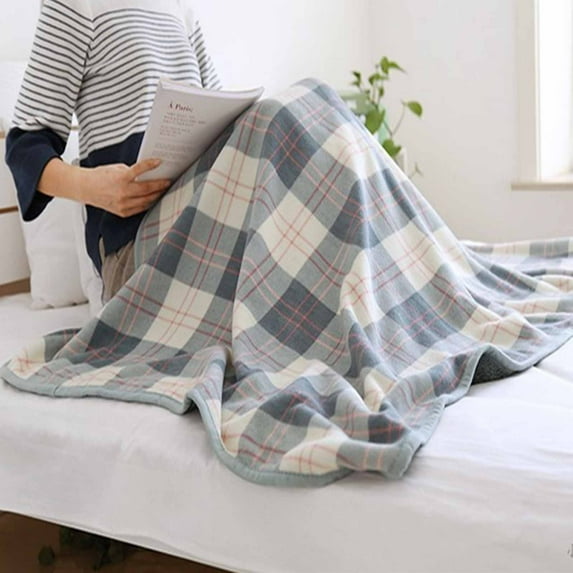 VOAVEKE Summer Lightweight Soft Flannel Blanket, Bed Blankets Queen Size, Facecloth Cover Blanket Shawl Blanket Colorblocking Cover Blanket Nap Blanket