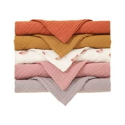 VOAVEKE Toddler Bib,Bib For Boys,5-piece Babies Cotton Gauze Bib Set, Printed Babies Bib Set