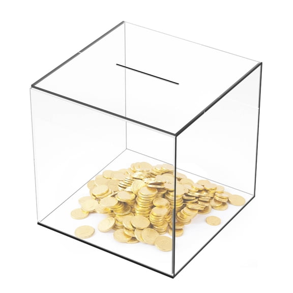 VOAVEKE Valentines Day Gifts, Valentines Day Decorations, 1PC Clear Bank For Adults Clear Acrylic Bank Money Tip Change Box To Help Budget And Save Unopenable s Coin Money Bank Jar Box For