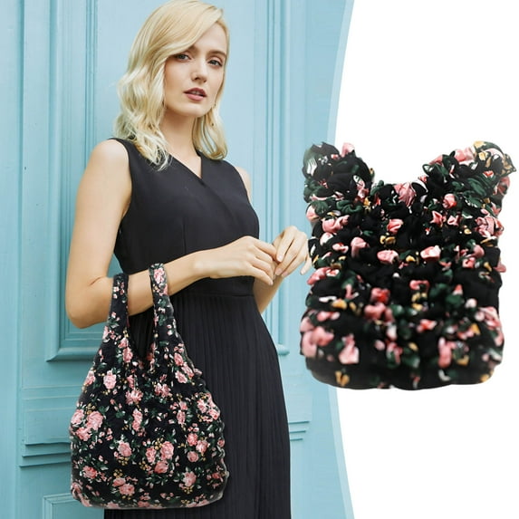 VOAVEKE Valentines Day Gifts, Valentines Day Decorations, Large Capacity Multipurpose Shopping Bag Tote Bag Telescopic Bag Pleated Bag