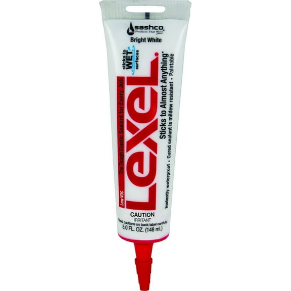 Sashco Lexel Caulk Sealant - Weatherproof, Silicone - White