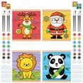 thumbnail image 1 of VOCHIC 4 Winter Animals Pre Drawn Canvas for Painting, 8" X 8" Christmas Theme Pre Printed Canvas for Kids, Pre Stretched Canvas Outline Painting Boards for Beginners Students, Party Favor, 1 of 7