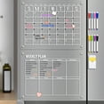 thumbnail image 1 of VOCHIC Acrylic Calendar for Fridge,15"x11" Inch Magnetic Dry Erase Board 2pcs Clear Whiteboard Calendar for Refrigerator(Monthly + Weekly), 1 of 5
