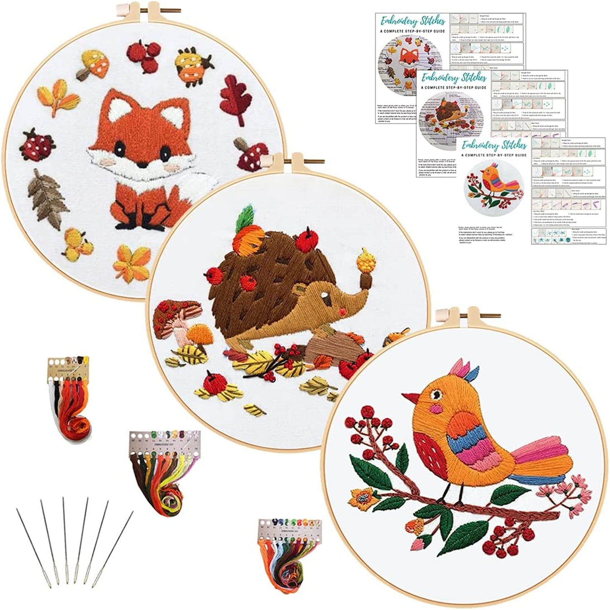 VOCHIC Animal Embroidery Kit Stamped Patterns Starter Cross Stitch vochic-animal-embroidery-kit-stamped-patterns-starter-cross-stitch