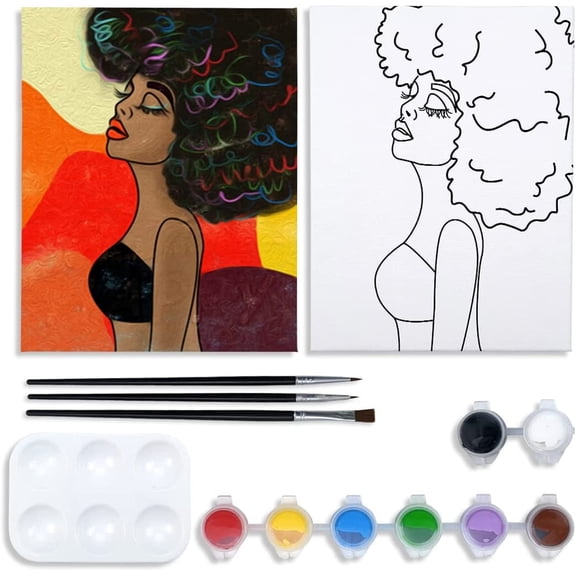 VOCHIC Pre Drawn Canvas Painting Art Kit (8 Piece)