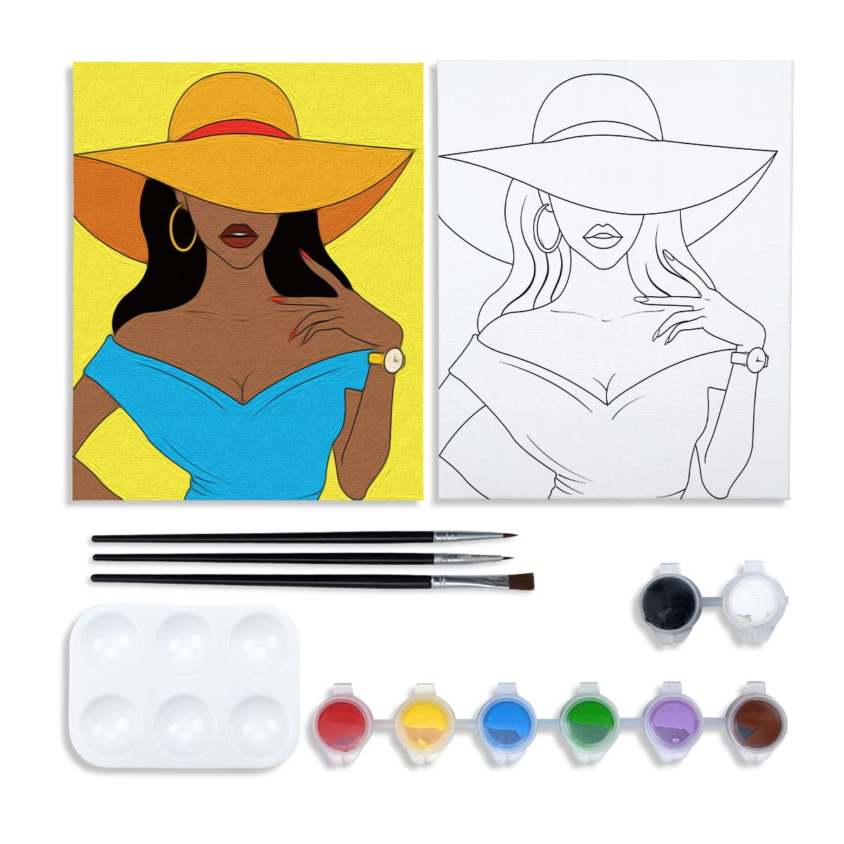 VOCHIC Canvas Painting Kit Pre Drawn Canvas for Painting for Adults Party Party Kits Paint and