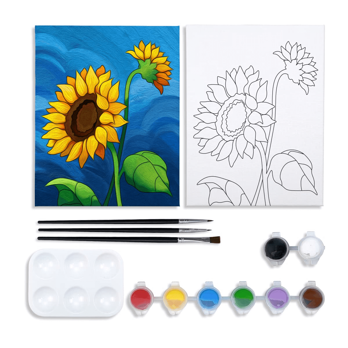 Paint Kit VOCHIC Canvas Painting Kit Pre Drawn Canvas for Painting for Adults ...