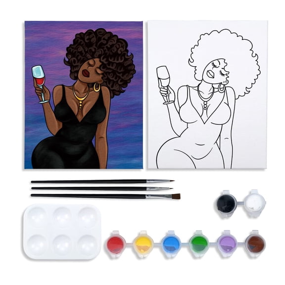 VOCHIC Canvas Painting Kit Pre Drawn Canvas for Painting for Adults Party Party Kits Paint and Sip Party Supplies 8x10 Canvas