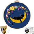 thumbnail image 1 of VOCHIC Cat Moon Embroidery kit for Beginners,Cross Stitch Kits for Adult Including Embroidery Cloth,Hoop, Color Threads,Needles and Instruction, 1 of 8