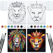 VOCHIC Couples Paint Party Kits Pre Drawn Canvas for Adults for Paint and Sip Date Night Games for Couples Painting kit 8x10 Date Nighet Valentine's Day（2 Pack）